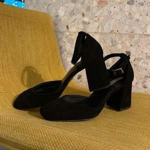 Suede black heels. Never worn.